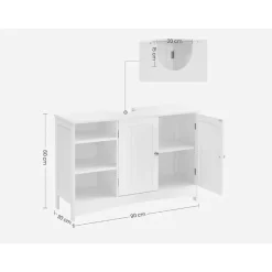 Parya Home - Wastafelonderkast -Badkamerkast - 2 Deuren - 2 Planken - Hout - Wit Sale