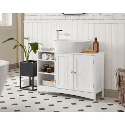 Parya Home - Wastafelonderkast -Badkamerkast - 2 Deuren - 2 Planken - Hout - Wit Sale