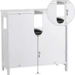 Bobbel Home Parya Home - Wastafelonderkast -Badkamerkast - 2 Deuren - Wit New