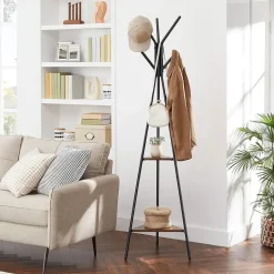 Parya Home - Zwarte Kapstok - Boomvormig - 2 planken - Industrieël Best