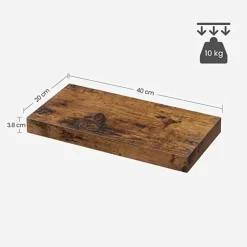 Parya Home - Zwevende wandplank - Bruin - MDF - 40 x 20 x 3.8 cm Sale