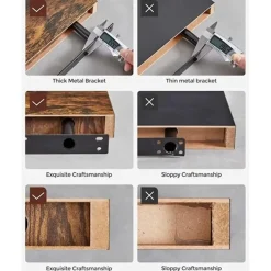 Parya Home - Zwevende wandplank - Bruin - MDF - 40 x 20 x 3.8 cm Sale