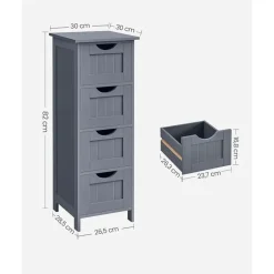 Parya Home Badkamerkast, badkamerkast, zijkast met 4 laden Hot