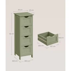 Parya Home Badkamerkast, badkamerkast, zijkast met 4 laden