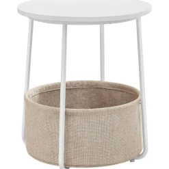 Parya Home Bijzettafel, ronde bijzettafel met stoffen mand Sale