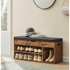 Parya Home Gevoerde schoenenbank, opbergbank, 3 vakken Clearance