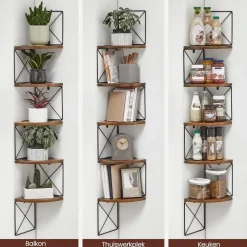 Parya Home Hoekplank, boekenkast met zigzagdesig, 5 lagen Best