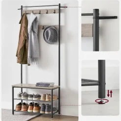 Parya Home 3-in-1 Kapstok met Schoenenrek – Entreekast met bankje Hot