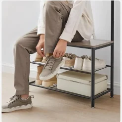 Parya Home 3-in-1 Kapstok met Schoenenrek – Entreekast met bankje Hot