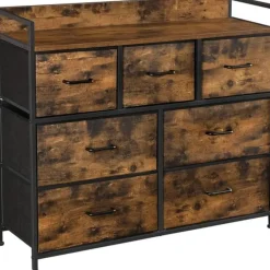 Merkloos Parya Home Industriėle Commode – Opbergkast met 7 mdf laden en metalen frame Best
