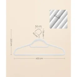 Parya Home kleerhangers, 50 stuks, fluweel, wit Discount