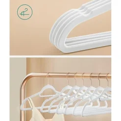 Parya Home kleerhangers, 50 stuks, fluweel, wit Discount