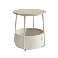 Parya Home Kleine ronde salontafel, bijzettafel met stoffen mand Outlet