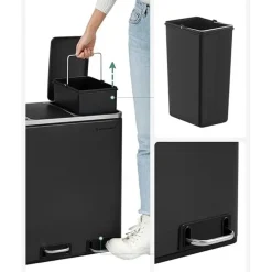 Parya Home 54L Prullenbak zwart Best