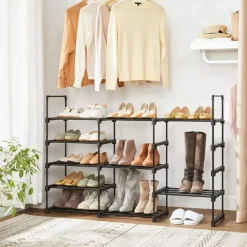 Parya Home metalen schoenrek met 5 niveaus - zwart Online