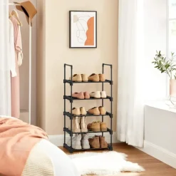 Parya Home metalen schoenrek met 5 niveaus - zwart Online