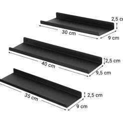 Parya Home Metalen wandplanken, set van 3, zwevende planken Online