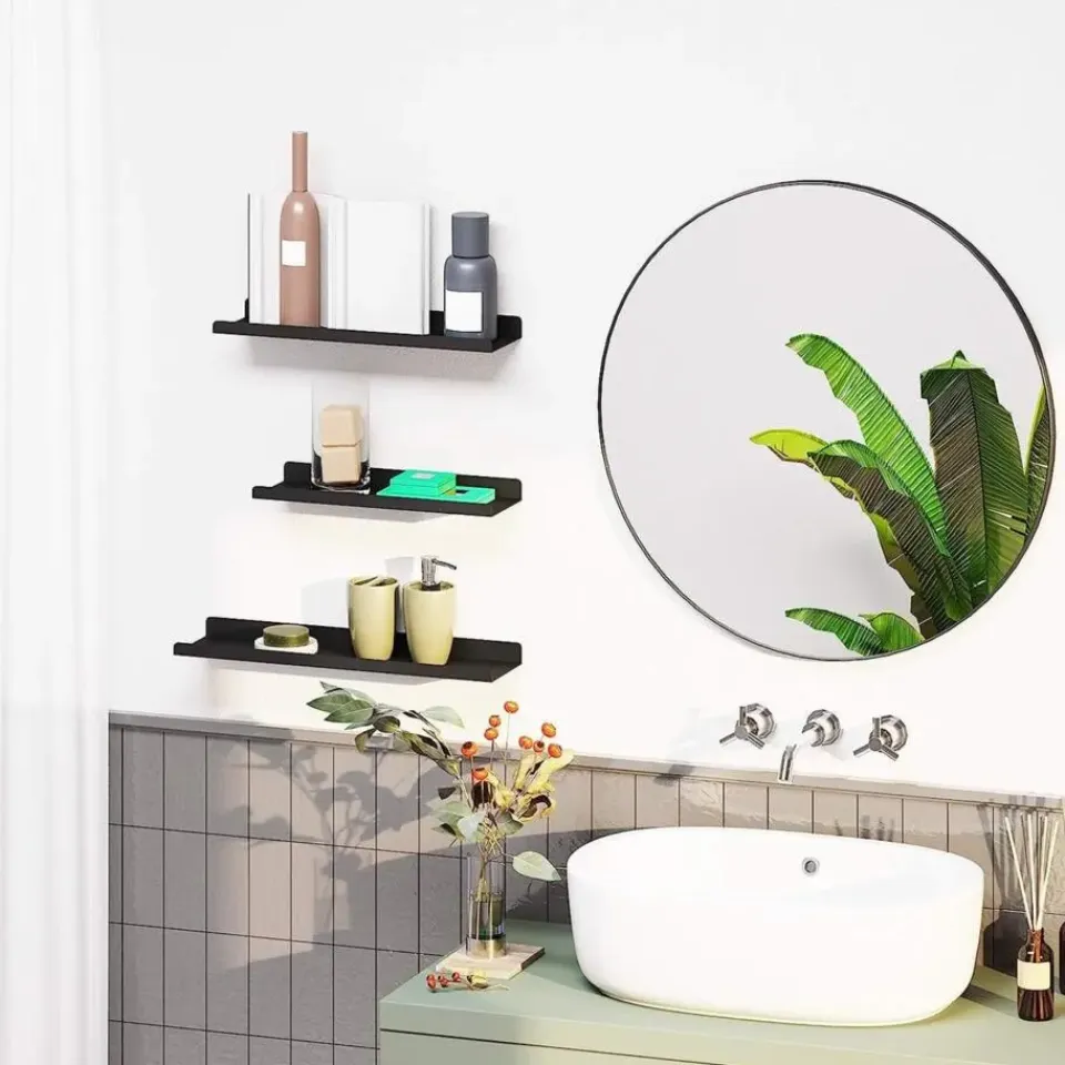 Parya Home Metalen wandplanken, set van 3, zwevende planken Online