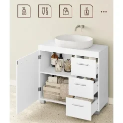 Parya Home Onderkast, Badkamerkast met 3 laden, 2 compartimenten Outlet