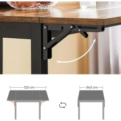 Parya Home Opvouwbare eettafel Vintage Bruin/Zwart Sale