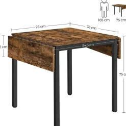 Parya Home Opvouwbare eettafel Vintage Bruin/Zwart Sale