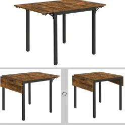 Parya Home Opvouwbare eettafel Vintage Bruin/Zwart Sale