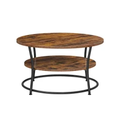 Parya Home Salontafel rond, Woonkamertafel, Sofatafel met plank Sale