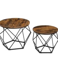 Parya Home Salontafel 2-set bijzettafel industrieel bruin zwart Clearance