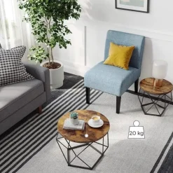 Parya Home salontafel set van 2 salontafels bruin-zwart Outlet