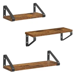Parya Home Set van 3 Boekenplanken in Vintage Hout Wandplank Industrieel