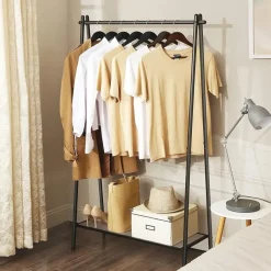 Parya Home Stalen kledingrek met kledingstang - zwart Best