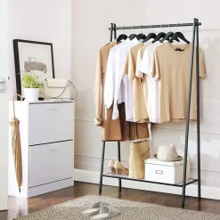 Parya Home Stalen kledingrek met kledingstang - zwart Best