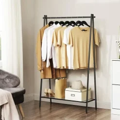 Parya Home Stalen kledingrek met kledingstang - zwart Best