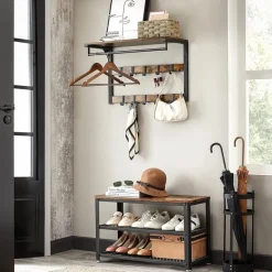 Parya Home wandkapstok, wandplank met 10 afneembare haken Hot