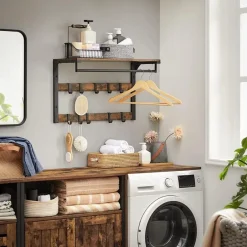 Parya Home wandkapstok, wandplank met 10 afneembare haken Hot