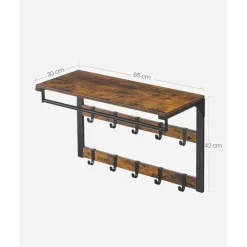 Parya Home wandkapstok, wandplank met 10 afneembare haken Hot