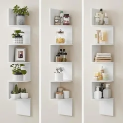 Parya Home Wandplank - 5 planken - Vintage - Wit Outlet