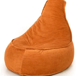 Parya Stoel Zitzak Ribstof - Zitzakfauteuil - Oranje - 320 liter