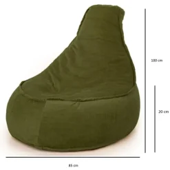 Parya Stoel Zitzak Ribstof - Zitzakfauteuil - Woonkamerzitzak - Poef Discount