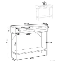 Beliani PASCO - Consoletafel - Lichte houtkleur - Rotan Discount