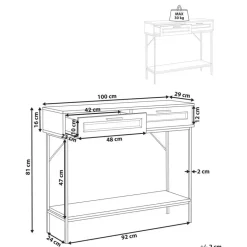 Beliani PASCO - Consoletafel - Lichte houtkleur - Rotan Discount