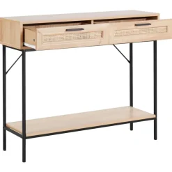 Beliani PASCO - Consoletafel - Lichte houtkleur - Rotan Discount