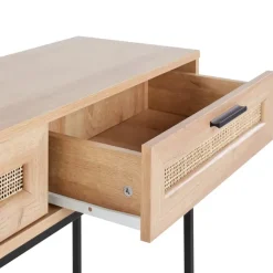 Beliani PASCO - Consoletafel - Lichte houtkleur - Rotan Discount