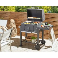 Beliani PAVLOF - Houtskoolgrill - Grijs - Staal Discount