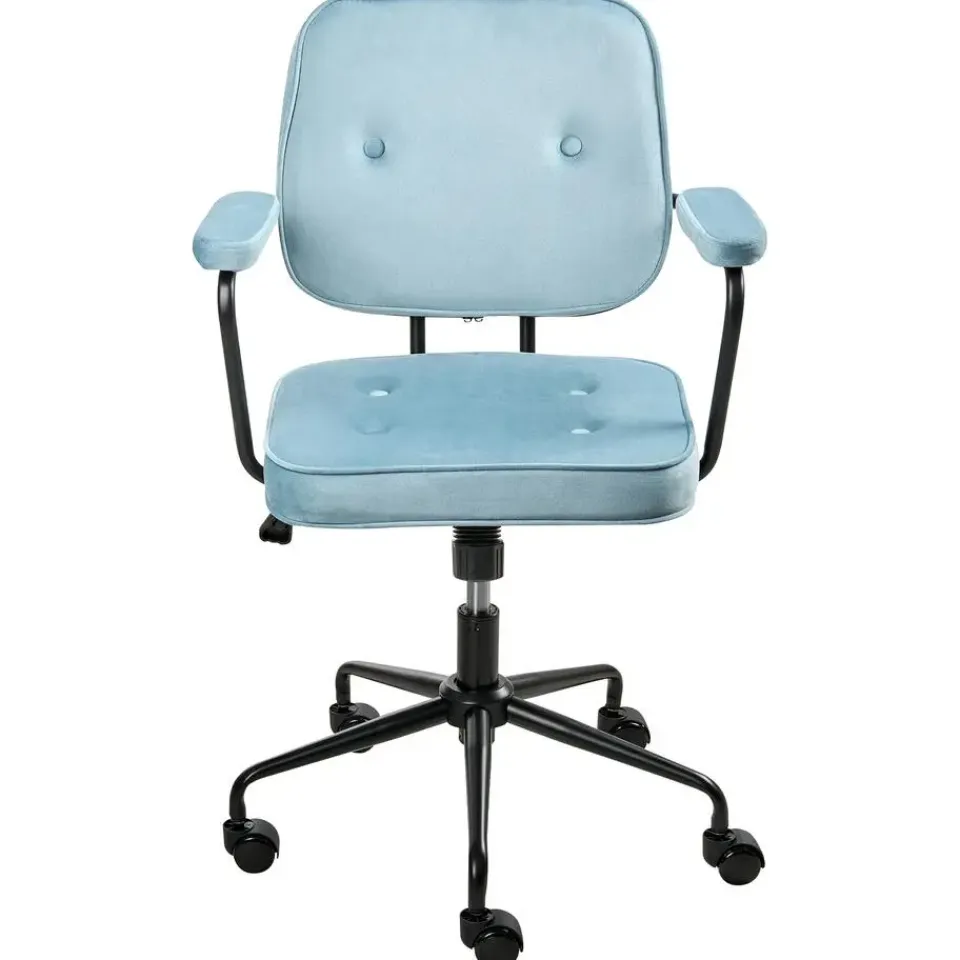Leen Bakker PAWNEE - Bureaustoel - Lichtblauw - Fluweel Online
