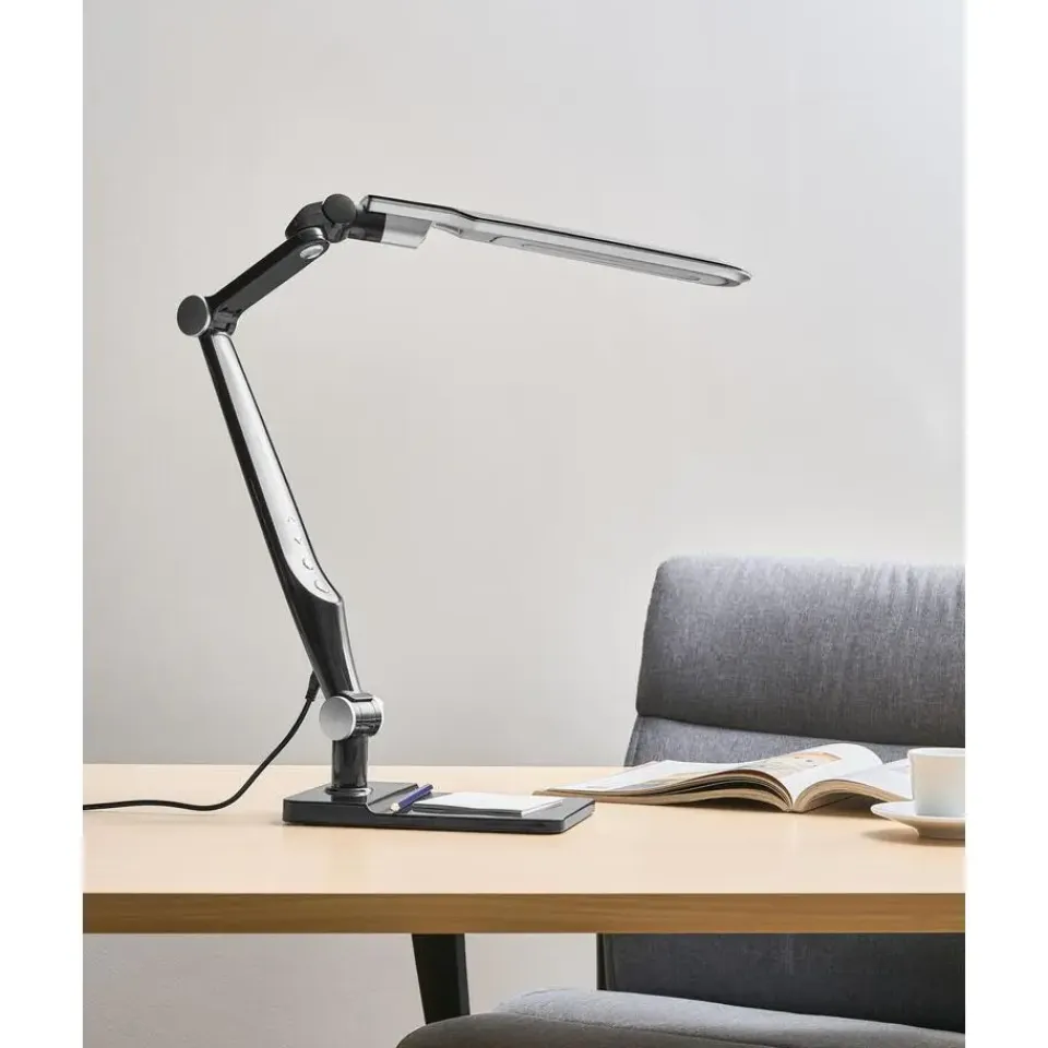 Leen Bakker PEGASI - Bureaulamp LED - Zwart - Synthetisch materiaal Sale