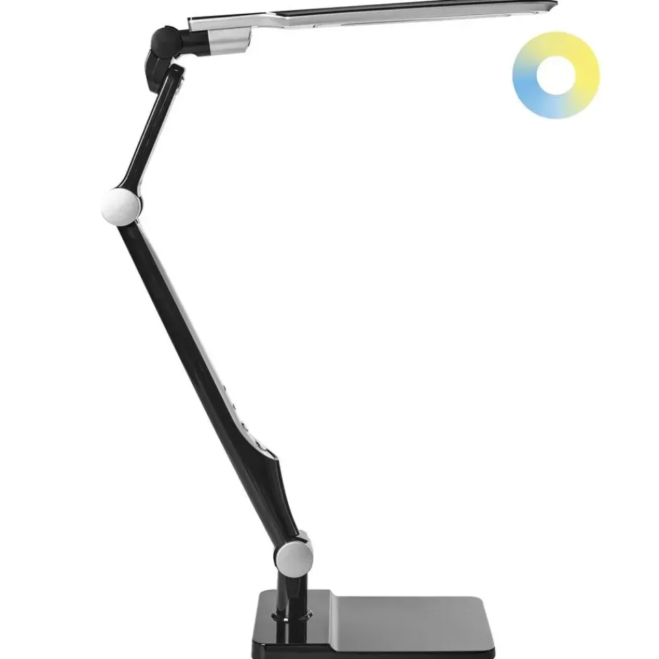 Leen Bakker PEGASI - Bureaulamp LED - Zwart - Synthetisch materiaal Sale