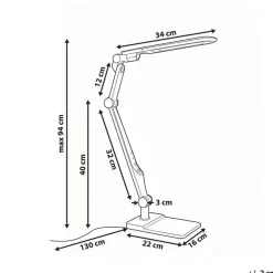 Leen Bakker PEGASI - Bureaulamp LED - Zwart - Synthetisch materiaal Sale