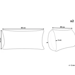 Beliani PELISTER - 2x Hoofdkussen hoog - Wit - 40 x 80 cm - Japara Online