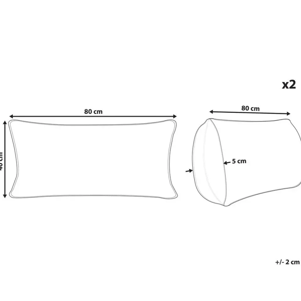 Beliani PELISTER - 2x Hoofdkussen hoog - Wit - 40 x 80 cm - Japara Online